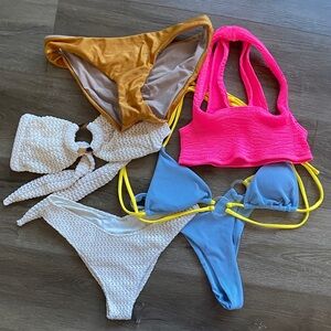 Montce Cleonie Zaful PQ swim Gold, Pink, White, and Blue Bikinis